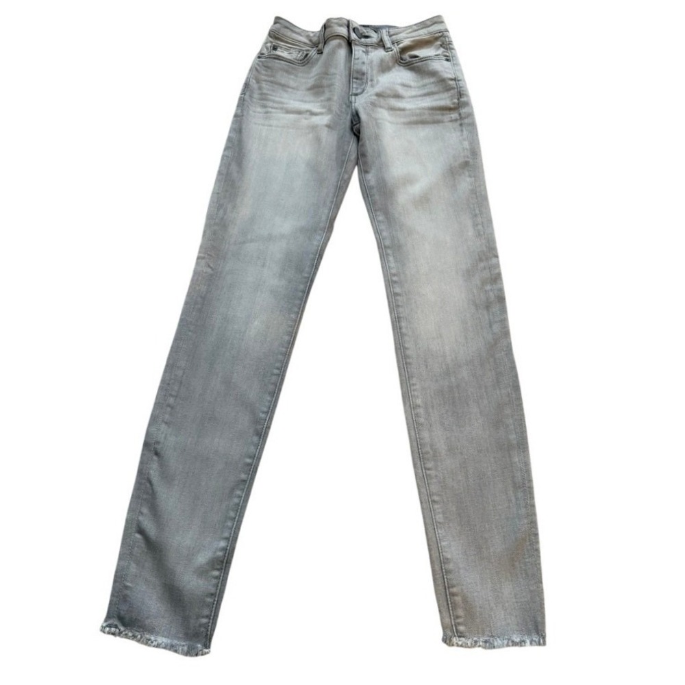 DL1961 Girls Chloe Skinny Jeans Howl Light Grey Frayed Hem Girls Size 14